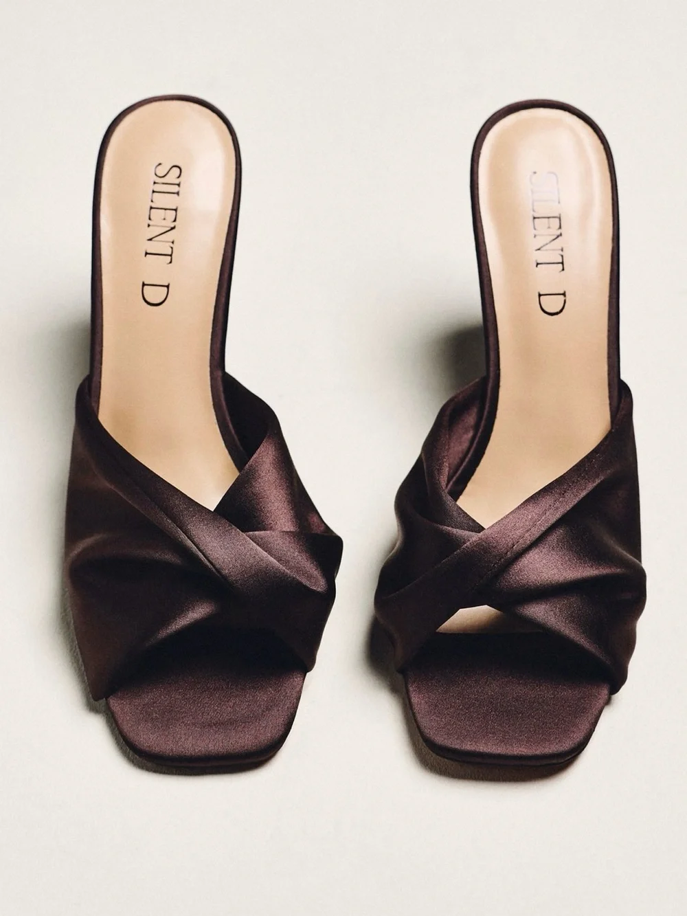 Silent D Chocolate Brown Katia Wedges Satin Sandals Size EU 36 / US 5-5.5 New in